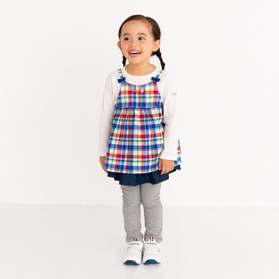 即日発送 ミキハウス レイヤード風 長袖 Tシャツ アウトレット マルチ  