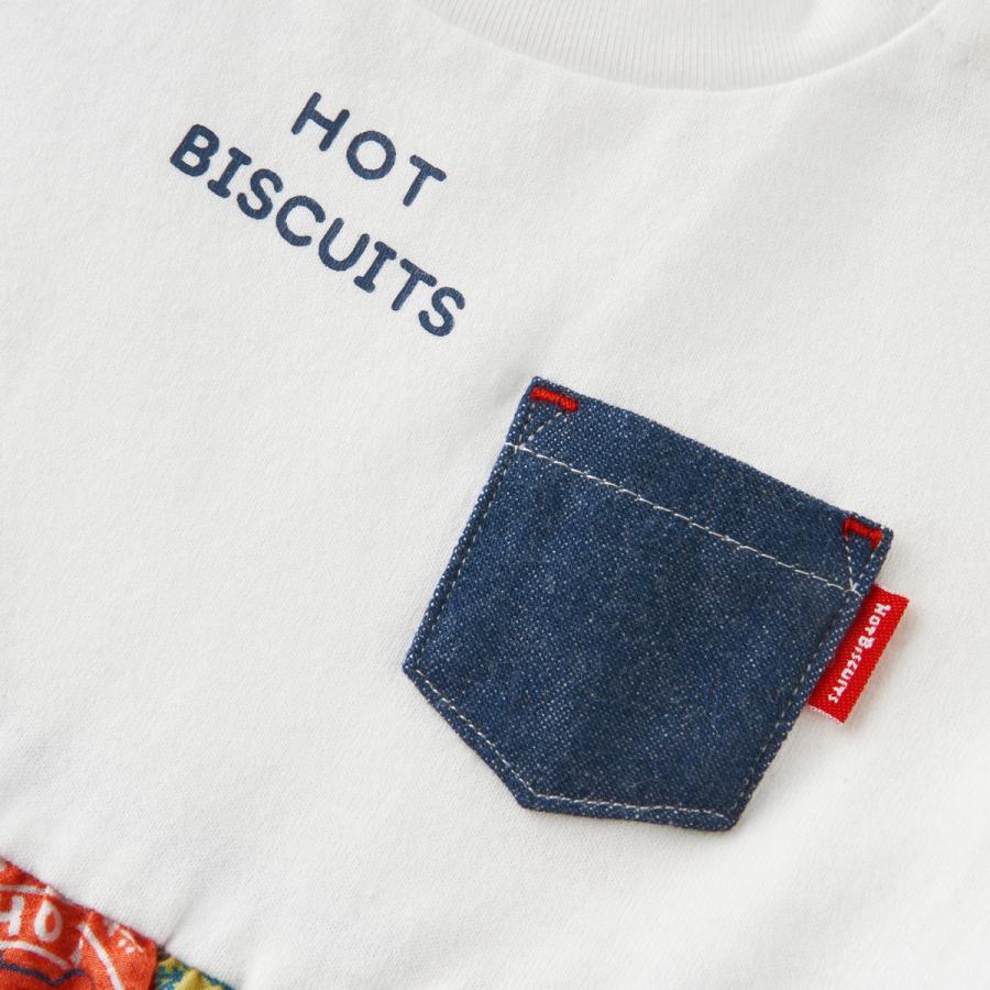 ミキハウス バンダナ柄 切り替えワンピース アウトレット 白 80cm 90cm 100cm 110cm 120cm ホットビスケッツ HOT BISCUITSの画像