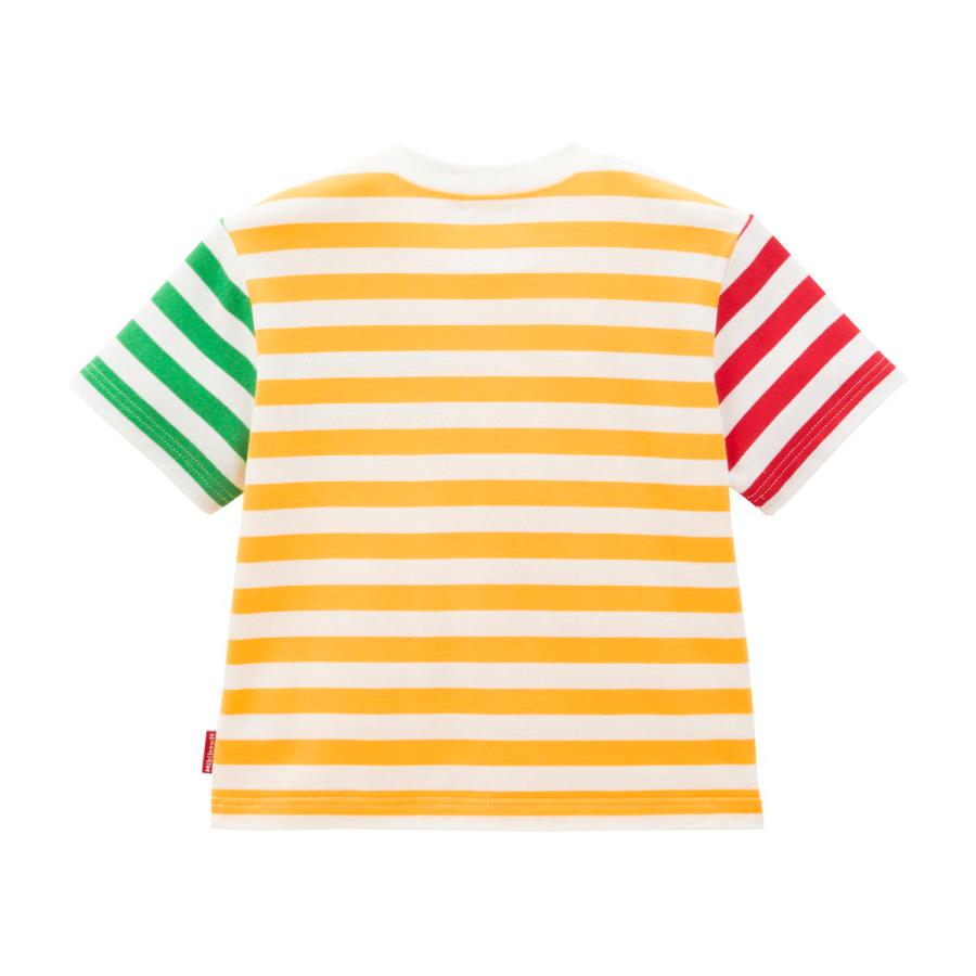 ミキハウス ポケット付き 先染め ボーダー柄 半袖Tシャツ 紺 コーラルピンク マルチカラー 80cm 90cm 100cm 110cm 120cm ホットビスケッツ HOT BISCUITS｜hotbiscuits｜14