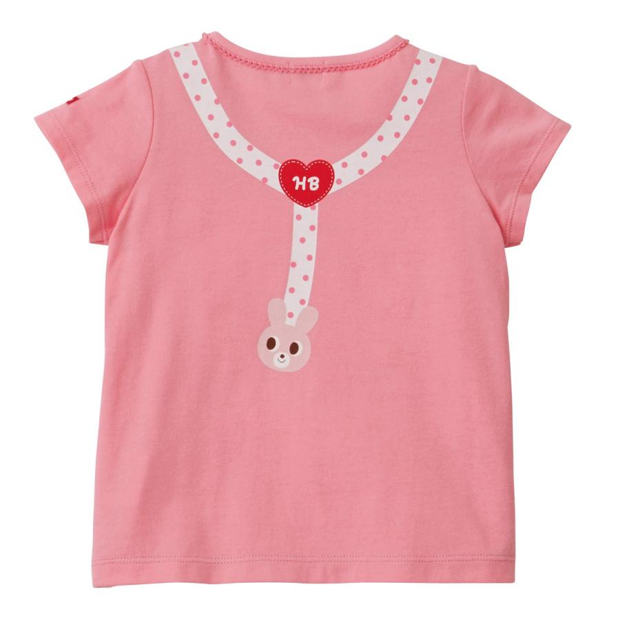 ミキハウス サスペンダー風半袖Tシャツ アウトレット ピンク マルチ  