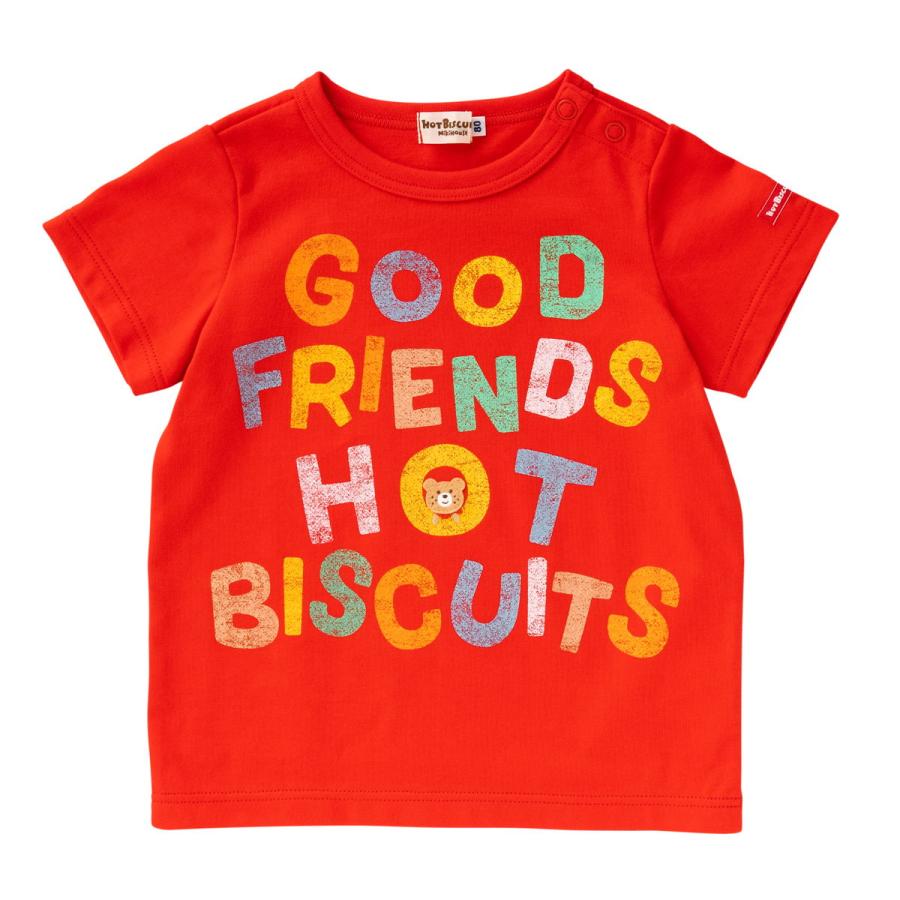 ミキハウス スラブ天竺ロゴ半袖Tシャツ アウトレット ピンク マルチ  