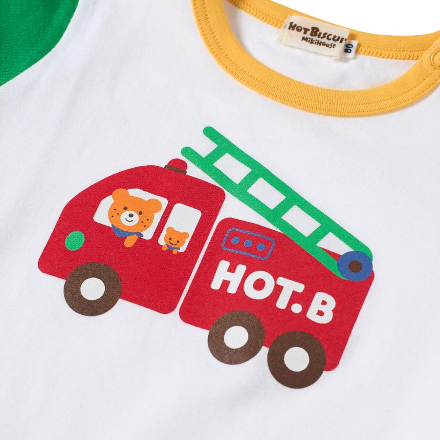HOT BISCUITS ミキハウス プリント 半袖Tシャツ アウトレット 白