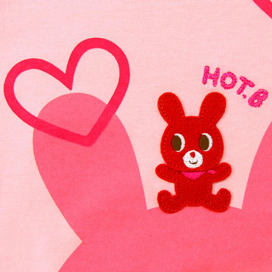 ミキハウス キャラクタープリント 半袖Tシャツ アウトレット 白 ピンク  