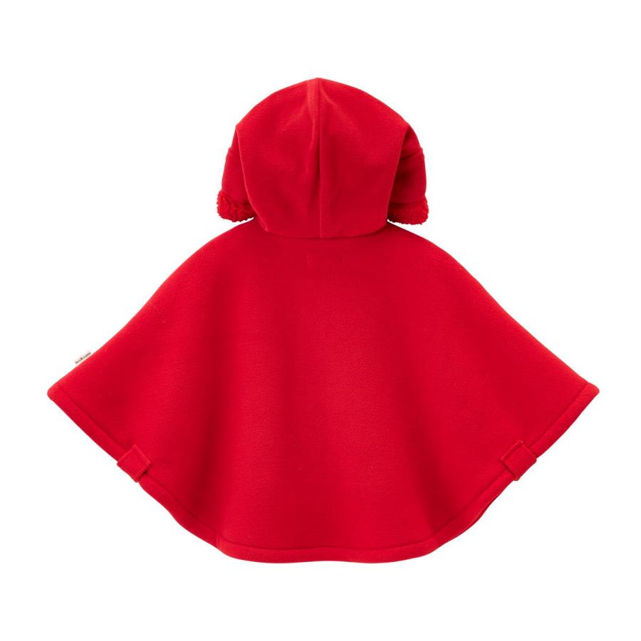 HOT BISCUITS ミキハウス お耳付きボアフリース ダッフルマント 赤 紺