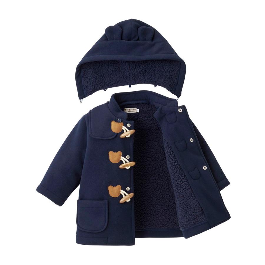 HOT BISCUITS ミキハウス フリースボンディング ダッフルコート 赤 紺