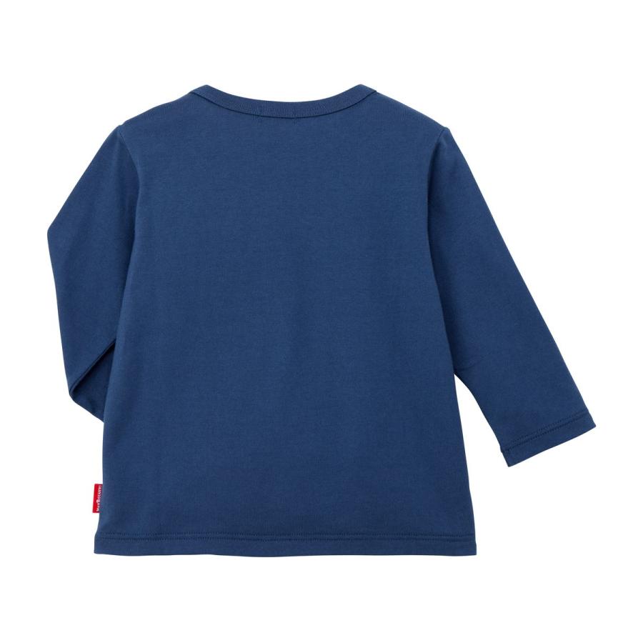 ミキハウス パステルロゴ 長袖Tシャツ 紺 マルチカラー 80cm 90cm 100cm 110cm 120cm ホットビスケッツ HOT BISCUITSの画像
