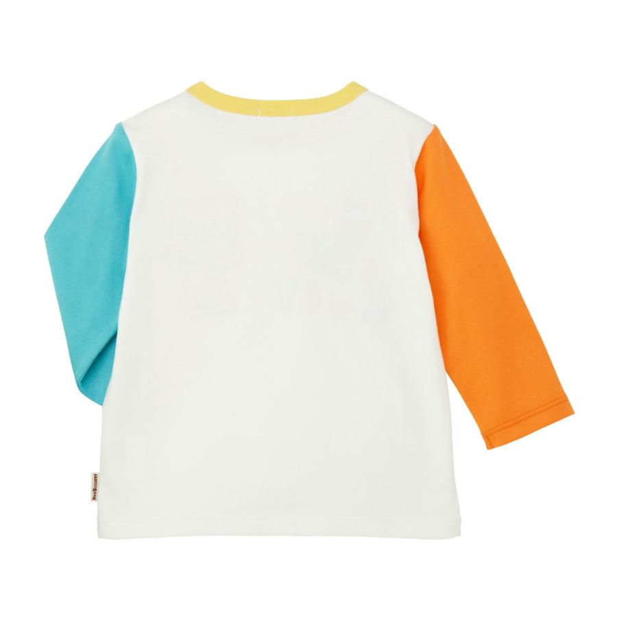 ミキハウス パステルロゴ 長袖Tシャツ 紺 マルチカラー 80cm 90cm 100cm 110cm 120cm ホットビスケッツ HOT BISCUITSの画像