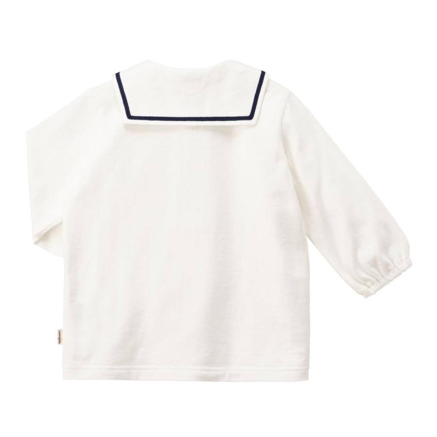 HOT BISCUITS ミキハウス セーラーカラー 長袖Tシャツ 白 70cm 80cm
