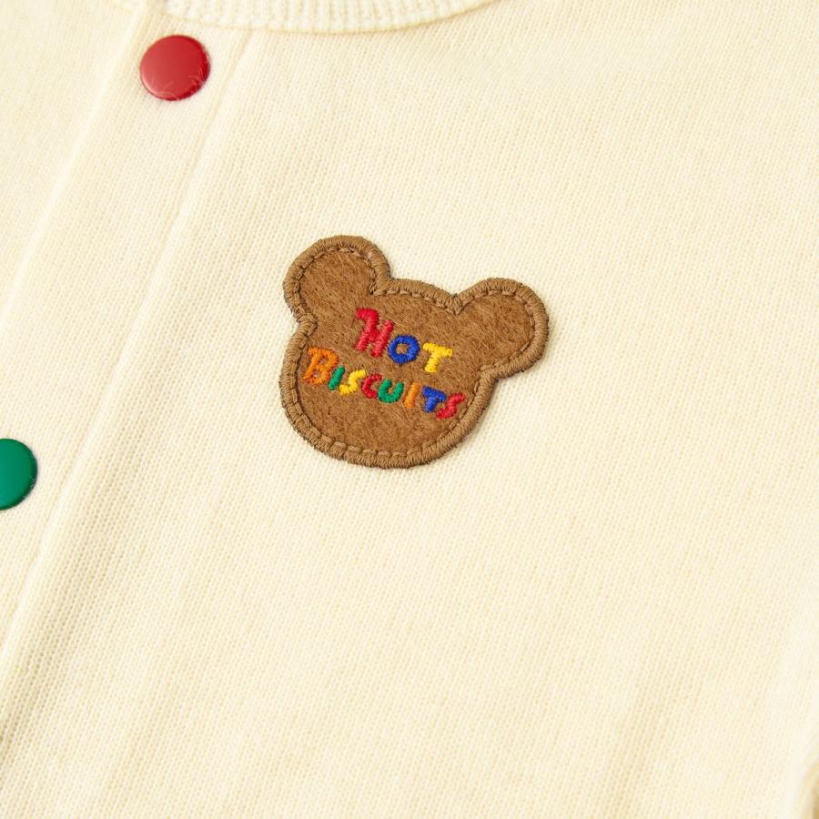 HOT BISCUITS ミキハウス 接結天竺素材 ワンポイントカーディガン 紺  