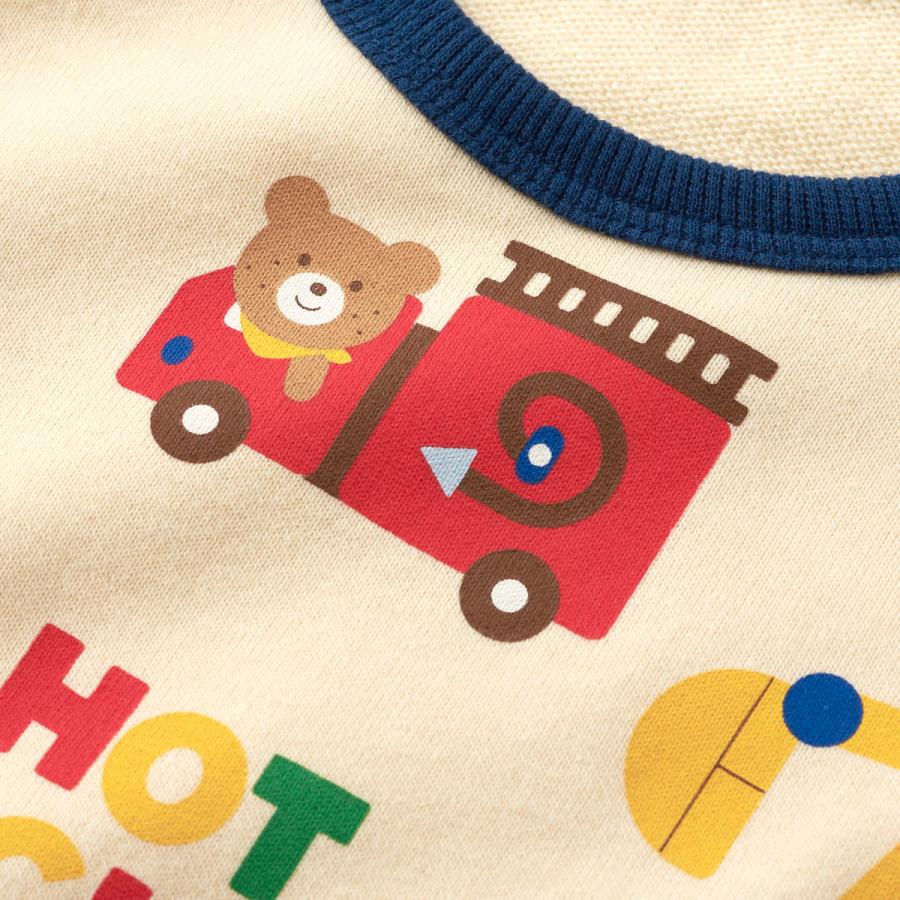 HOT BISCUITS ミキハウス 働く車 ミニ裏毛 ルームウェア上下セット