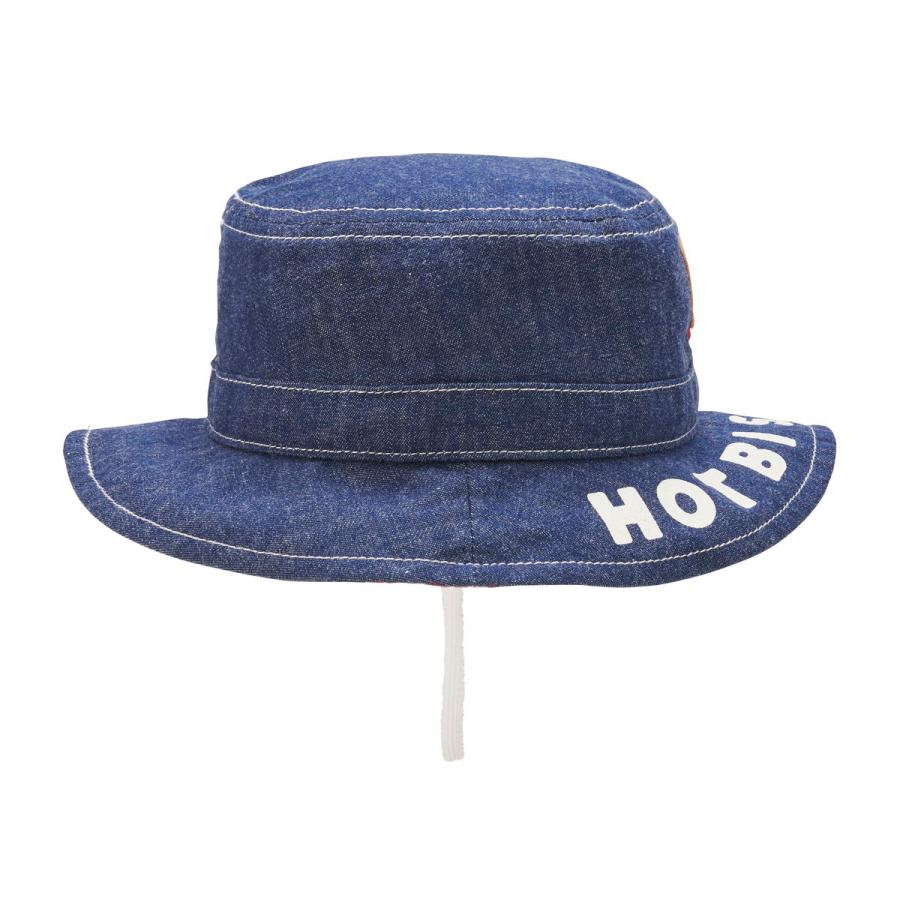 ミキハウス ロゴデニムクロッシェ 紺 SS(46-48cm) S(48-50cm) M(50-52cm) L(52-54cm) ホットビスケッツ HOT BISCUITSの画像
