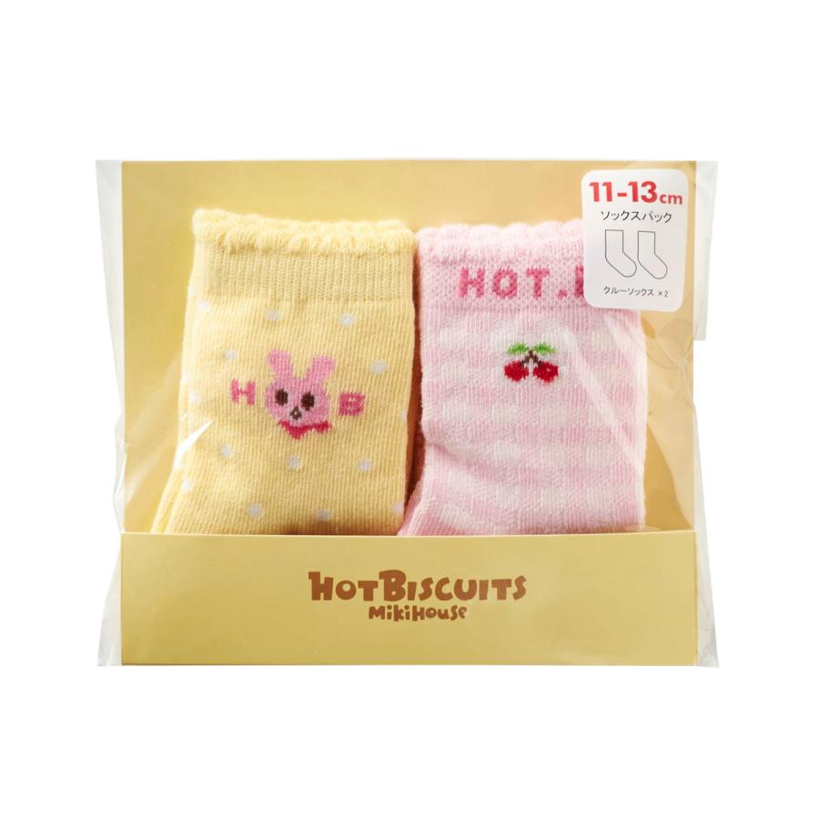 HOT BISCUITS ミキハウス クルー丈 ソックスパック2足セット HOT BISCUITS ミキハウス クルー丈 ソックスパック2足セット