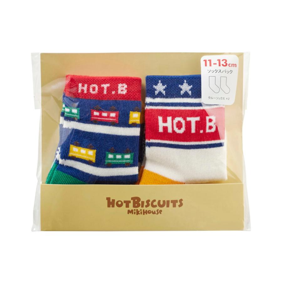 HOT BISCUITS ミキハウス クルー丈 ソックスパック2足セット HOT BISCUITS ミキハウス クルー丈 ソックスパック2足セット
