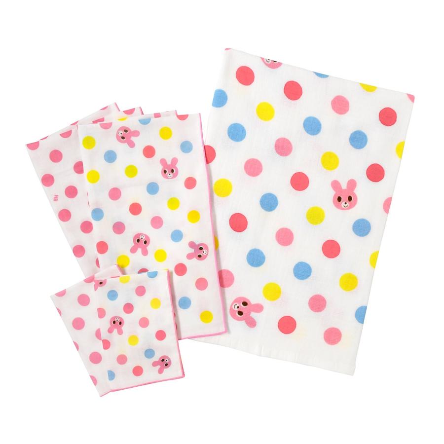 ミキハウス ガーゼ５点セット 出産準備 新生児 肌着 ガーゼ 沐浴 ギフト プレゼント ピンク ブルー アイボリー ホットビスケッツ Hot Biscuits ミキハウスホットビスケッツ公式店 通販 Paypayモール