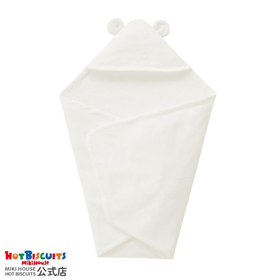 HOT BISCUITS ミキハウス くま耳 アフガン 白 --- ホットビスケッツ