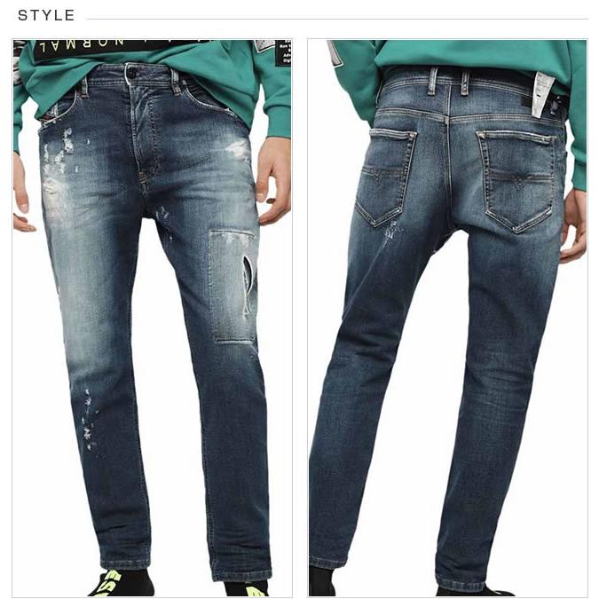 Diesel ディーゼル NARROT ジョグジーンズ ダメージ加工 ストレッチ DIESEL ディーゼル ジョグジーンズ デニム パンツ メンズ