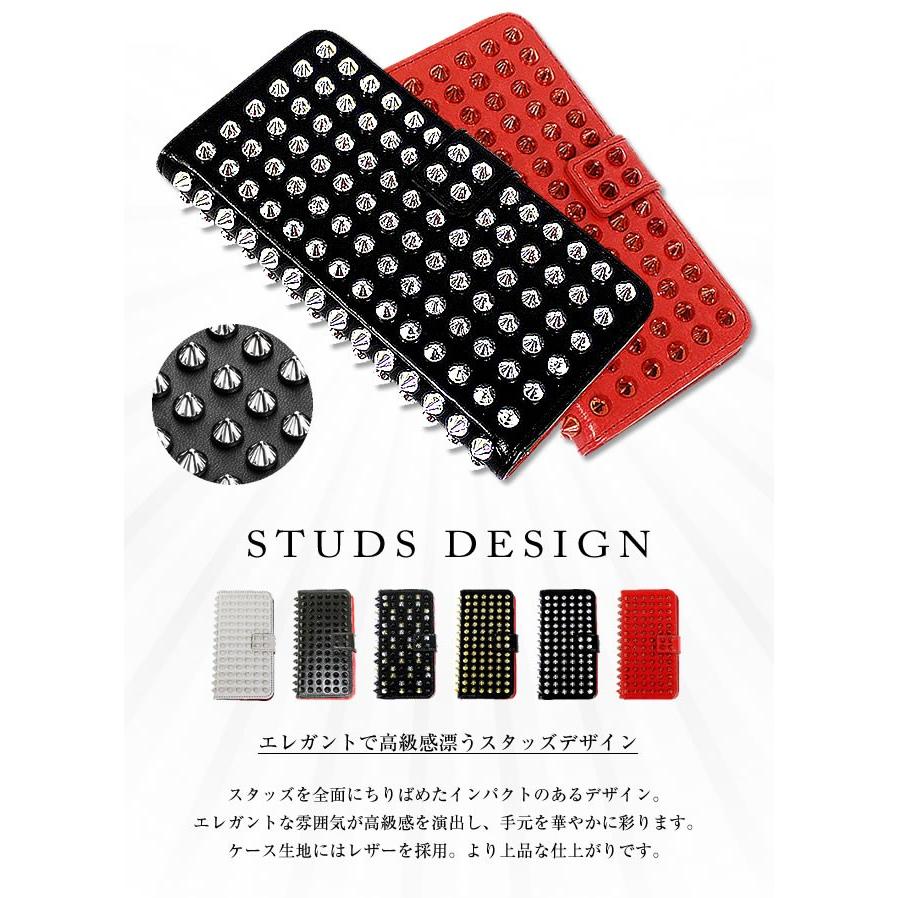 iPhone8 iPhone7 iPhone6 ケース スタッズ 手帳型 スライド式 トゲトゲ
