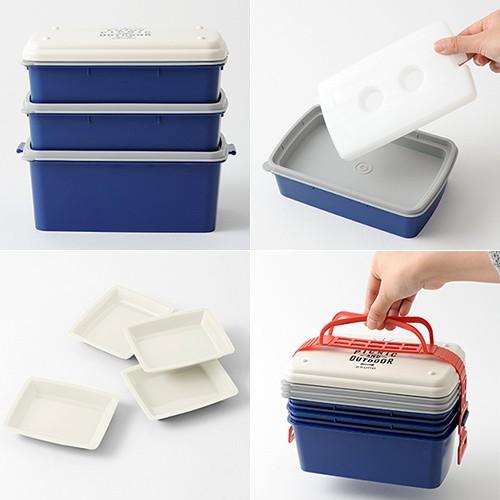 弁当箱 Bruno ブルーノ 3段ランチボックス ワイド 保冷 大容量 ファミリー ピクニック 運動会 送料無料 ホッチポッチ自由が丘web Shop 通販 Paypayモール