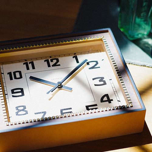 壁掛け時計 木製 シャンブル CHAMBRE BRASS RECTANGLE CLOCK