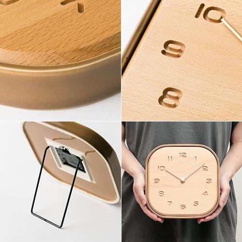 CHAMBRE 置き時計 シャンブル 時計 置時計 陶器 グレー unico CHAMBRE | シャンブル 無垢材の電波時計 グレー 通販 - ディノス