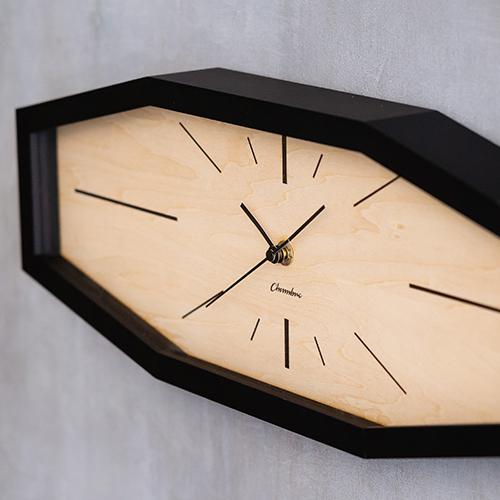 chikuni 掛け時計　ブラック 電波時計 壁掛け シャンブル CHAMBRE LINE CLOCK MATTE BLACK CH-060