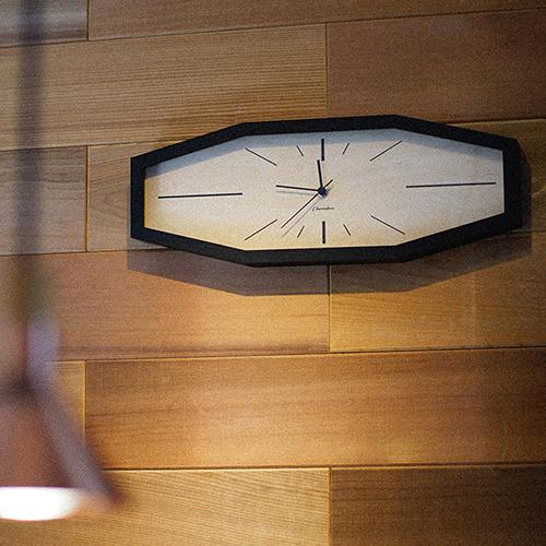 電波時計 壁掛け シャンブル CHAMBRE LINE CLOCK MATTE BLACK CH-060