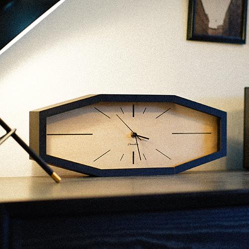 電波時計 壁掛け シャンブル CHAMBRE LINE CLOCK MATTE BLACK CH-060