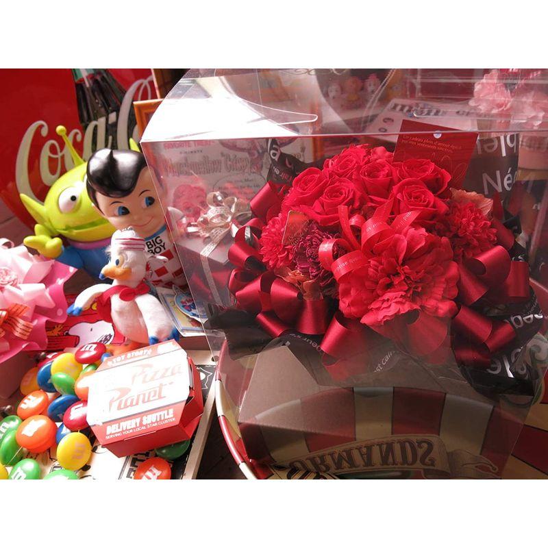 還暦祝い 花 赤バラ プリザーブドフラワー入りギフト クリアーケース付き 還暦祝い 花 赤バラ プリザーブドフラワー入りギフト クリアーケース付き 　
