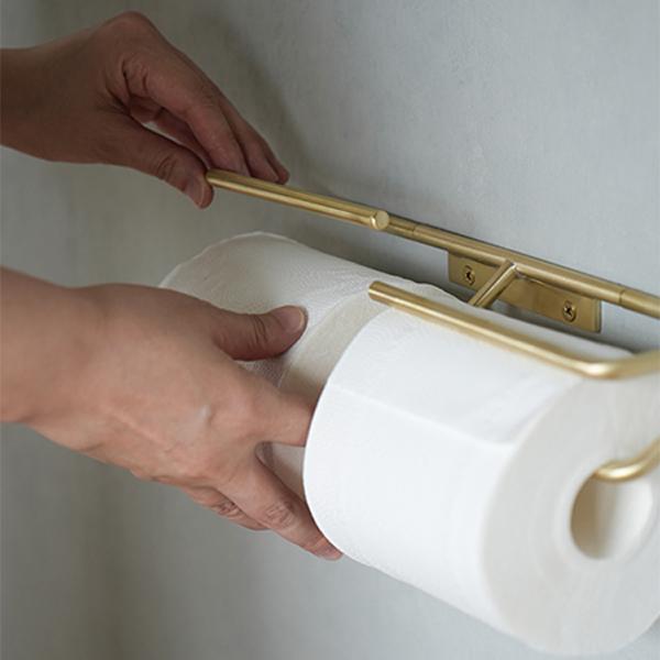 KT brass paper holder W トイレットペーパーホルダー シングル 棚