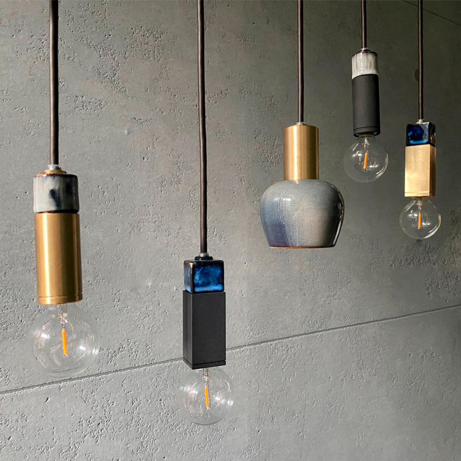 タイル（SWITCH） TILE made SQUARE 無垢×ネイビー照明,真鍮,ライト