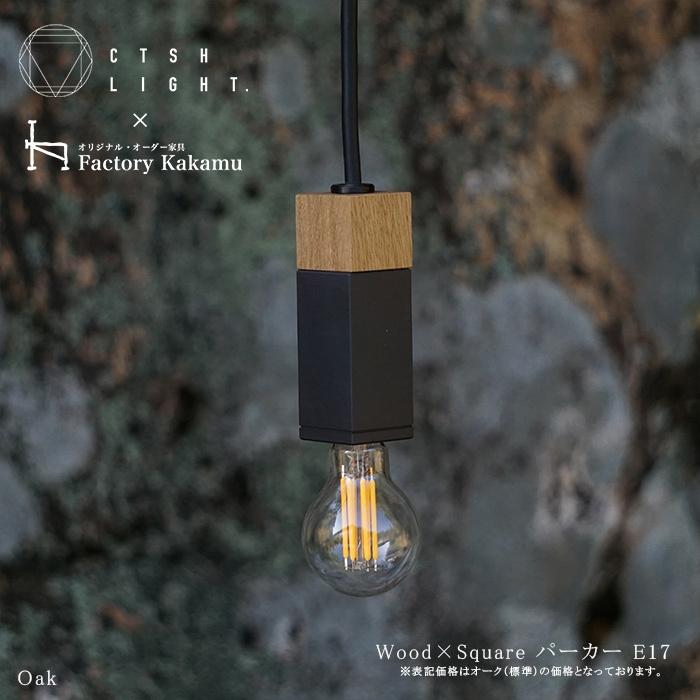 CTSH LIGHT Wood × Square パーカーライジング E17照明,ライト,ペンダントライト,アイアン,金属ペンダント,金属照明,キッチン