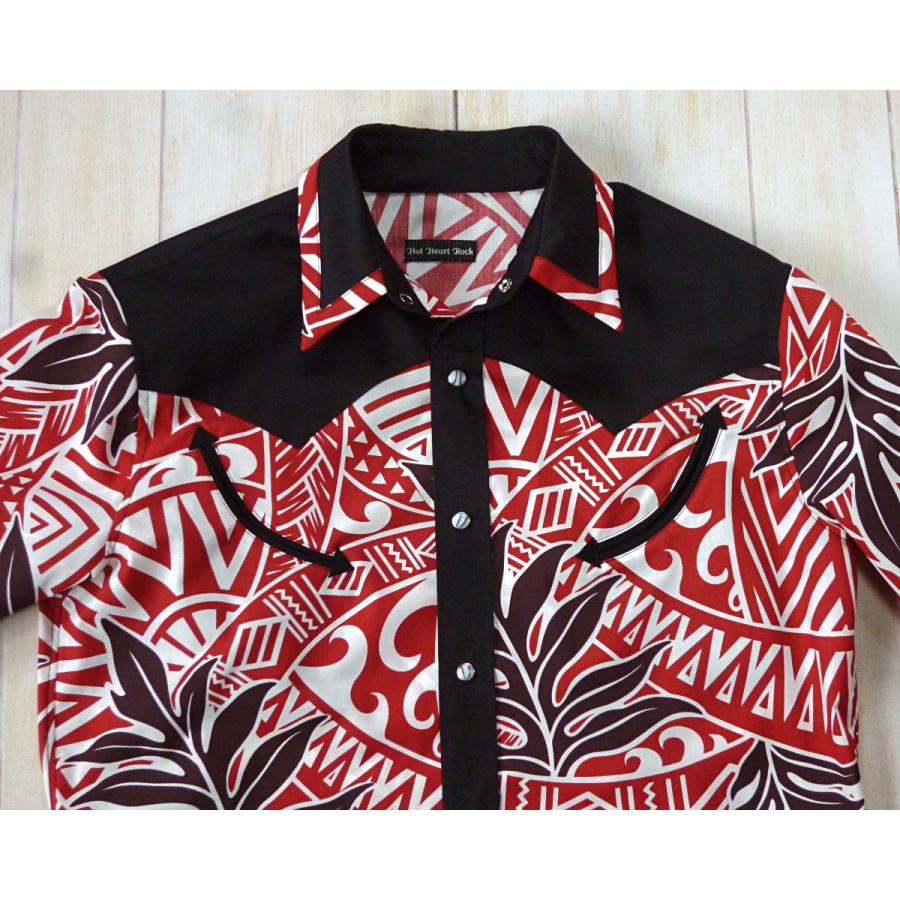 ロカビリーシャツ パーム 幾何学模様 Mlサイズ 赤系 19sh06br Hot Heart Rock 通販 Yahoo ショッピング