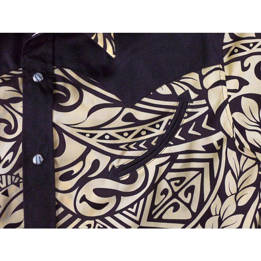 ロカビリーシャツ ネイティブ柄 MLサイズ ライトベージュ : Hot Heart