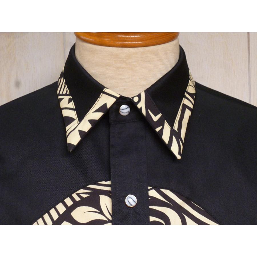 ロカビリーシャツ ネイティブ柄 MLサイズ ライトベージュ : Hot Heart