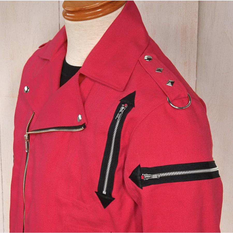 ライダース ジャケット ZIP レッド : Hot Heart Rock - 通販 - Yahoo