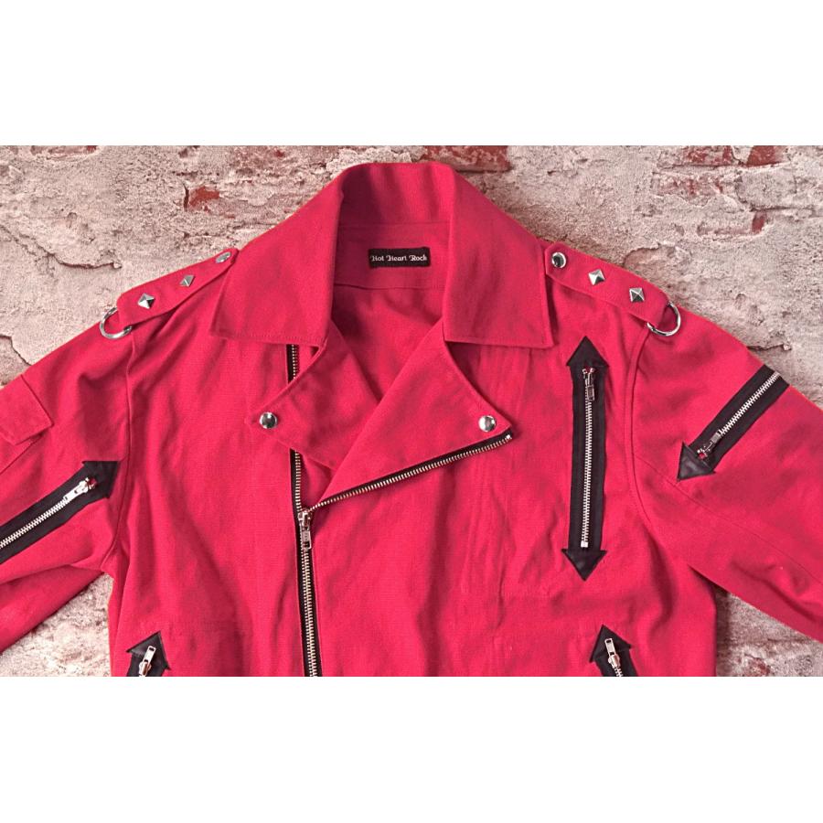 ライダース ジャケット ZIP レッド : Hot Heart Rock - 通販 - Yahoo
