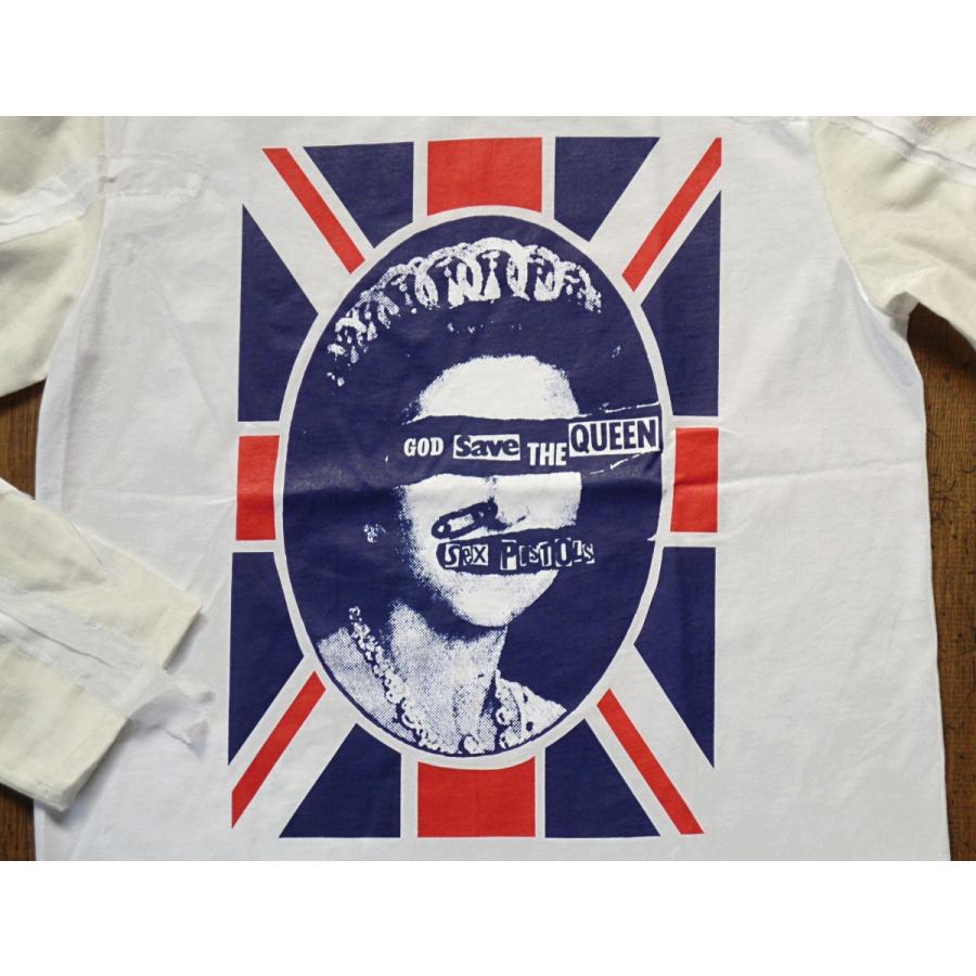 長袖 Tシャツ God Save The Queen ガーゼ袖 LLサイズ ホワイト : Hot 