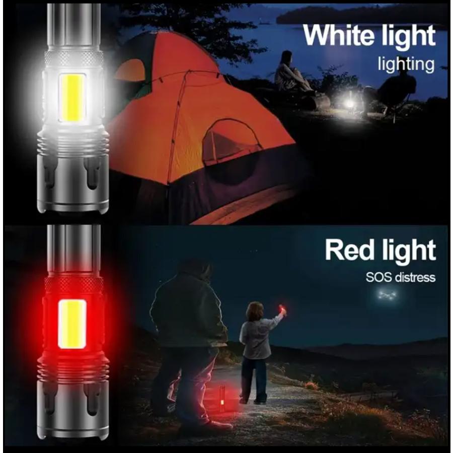 ペポライト 最新 アルミボディ 強力 懐中電灯 LED ライト XHP160+COB サイドランプ