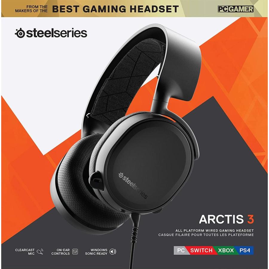 SteelSeries ゲーミングヘッドセット Arctis 61503 黒 密閉型ゲーミングヘッドセット SteelSeries Arctis 黒