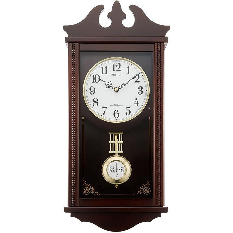 リズム(RHYTHM) 柱 掛け時計 電波 アナログ ペデルセンR 振り子 時報 木 茶 RHYTHM 4MNA03RH06 RHYTHM 掛け時計 柱 電波 アナログ ペデルセンR 振り子 時報 木 茶 4MNA03RH06 サイズ