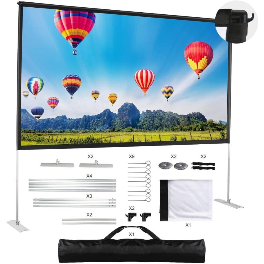 送料0円】 プロジェクタースクリーン 100インチ 16:9 自立式 ポータブル HD 室内室外兼用 視野角160° しわなし スクリーン 会議室、ホー ホームシアターシステム 送料0円】 プロジェクタースクリーン 100インチ 16:9 自立式 ポータブル HD 室内室外兼用 視野角160° しわなし スクリーン 会議室、ホー ホームシアターシステム