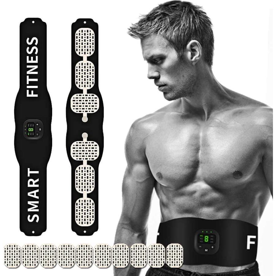 格安新品 ダイエット器具-OSGOO 腹筋ベルト EMS 腹筋マシン USB充電式 液晶画面表示 6種類モード 9段階強度 筋トレーニング 腹筋パッド  腕筋 お腹 腰