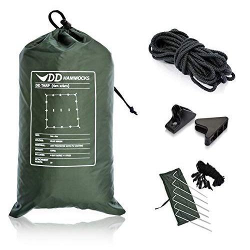 DDタープ 4x4 設営に便利なセット DD Tarp タープ 4X4 & DD Cord コード (10m) & Ridgeline Lo