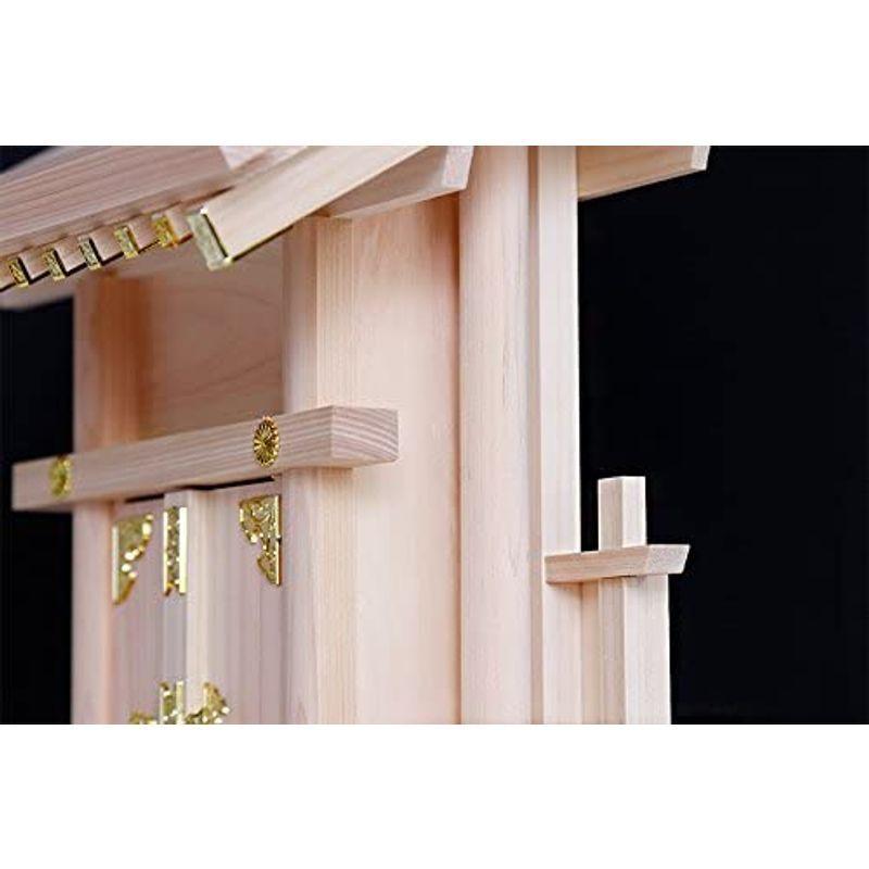 神棚 一社 単品 丸柱付 大神明 美しい、東濃桧 国産 日本製 一社宮 一社造り お社本体サイズ (cm) 高さ44.5 横 cm 神棚 一社 単品 丸柱付 大神明 美しい 東濃桧 国産 日本製 一社宮 一社造り お社本体サイズ 高さ44 横 　 サイズ