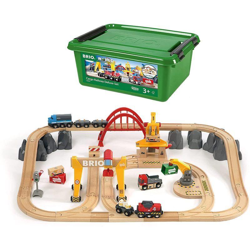 BRIO ( ブリオ ) WORLD カーゴレールデラックスセット 全54ピース 対象年齢 3歳~ ( 電動車両 電車 おもちゃ 木製 WORLD BRIO ブリオ カーゴレールデラックスセット 全54ピース 対象年齢 3歳 電動車両 電車 おもちゃ 木製
