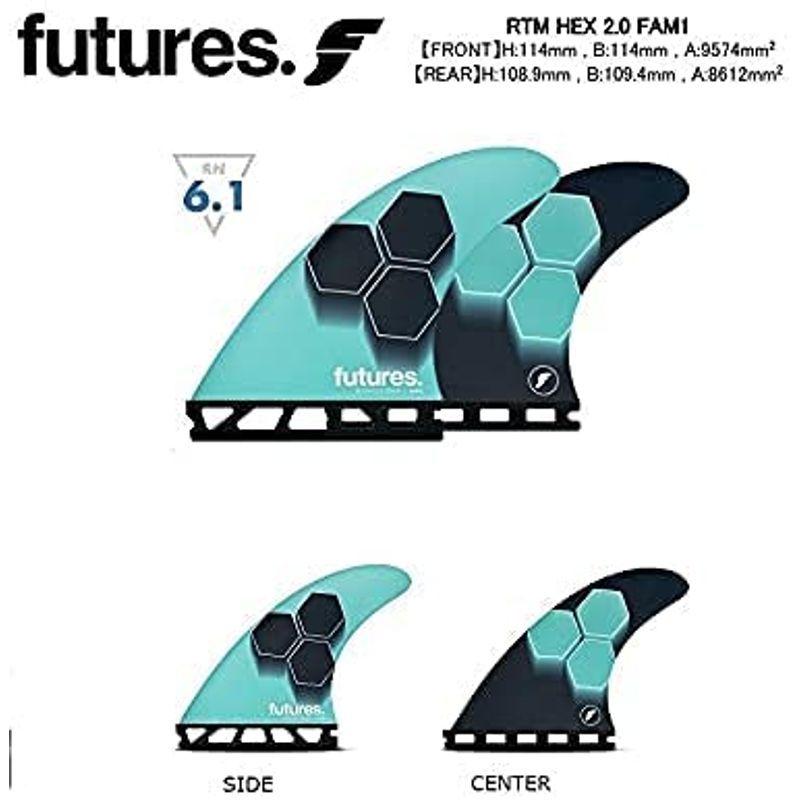 FUTURES FINS(フューチャーズフィンシステム) アルメリック ヘキサライト 3本セット RTM HEX 2.0 FAM1 TEAL 3本セット FINS フューチャーズフィンシステム アルメリック ヘキサライト RTM HEX FAM1 TEAL 114mm