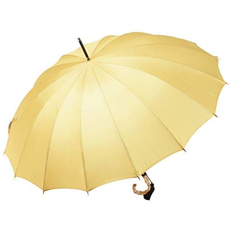 高級素材使用ブランド レディース ブランド 前原傘 長傘 手元寒 レモンイエロー カーボン骨 前原光榮商店 前原傘 皇室御用達 カーボン傘 16本骨 雨傘 婦人用 傘