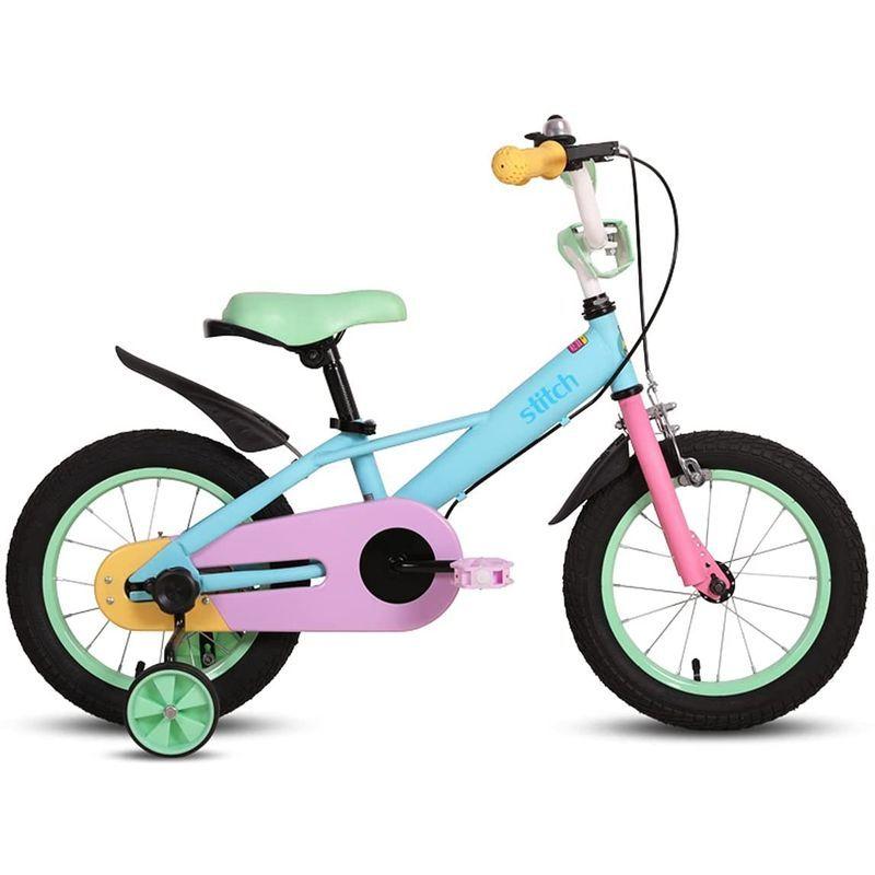 超歓迎 補助輪付き プレゼント 可愛い 女の子 ４歳 ３歳 ２歳 マカロン 子供用自転車 Cycmoto キッズ 14インチ カラフル 幼児車 その他アウトドア用品