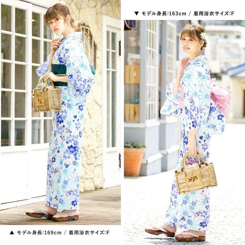 【訳あり・新品】 (ソウビエン)浴衣 セット レディース 白 ホワイト 青 麻の葉 桔梗 萩 藤 ラメ 綿 女性 夏 ボヌールセゾン 兵児帯 ピンク 【2040167796】(10427円)