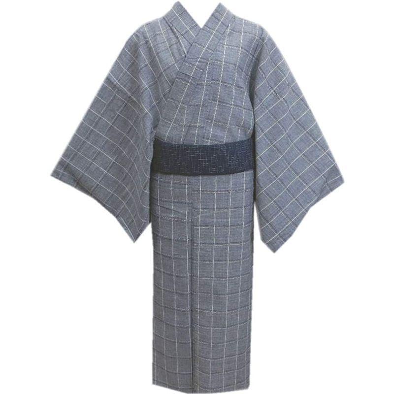 有名ブランド 浴衣 メンズ 男性 ワンタッチ結び角帯 セット 刺子 グレー地格子 ｍ ｌ ｌｌ 帯簡単 ｍ 浴衣 Oroagri Eu